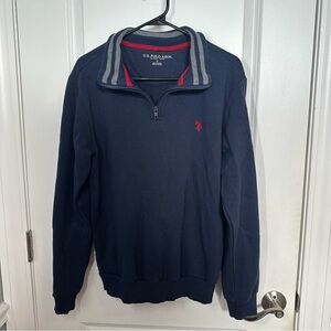 Small Navy Blue U.S. Polo Assn. Quarter Zip Sweatshirt